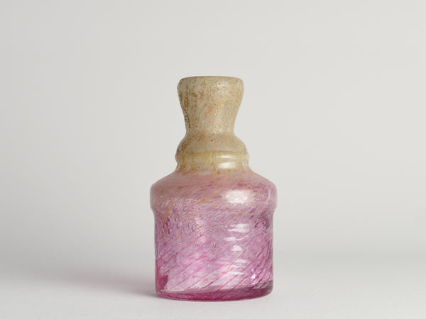 Unique Bubblegum Pink and Yellow Art Glass Vase by Milan Vobruba, Sweden 1980s