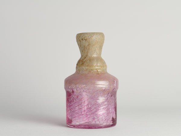 Unique Bubblegum Pink and Yellow Art Glass Vase by Milan Vobruba, Sweden 1980s