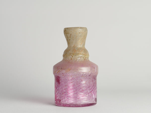 Unique Bubblegum Pink and Yellow Art Glass Vase by Milan Vobruba, Sweden 1980s