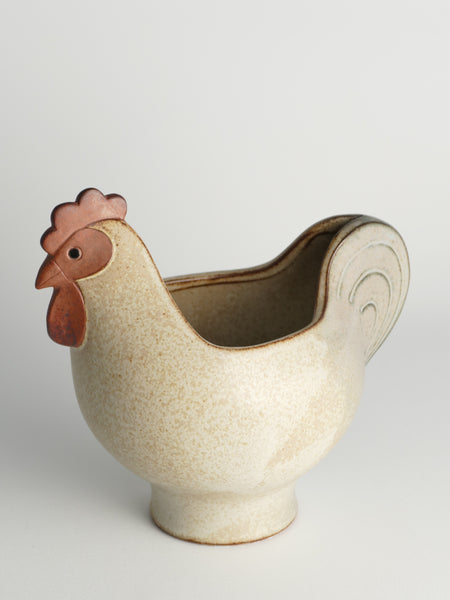 Scandinavian Modern Stoneware Easter Hen Bowl by Lisa Larson, 1982