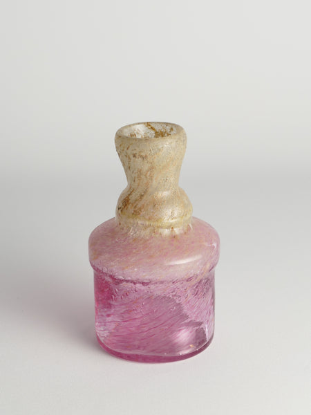 Unique Bubblegum Pink and Yellow Art Glass Vase by Milan Vobruba, Sweden 1980s