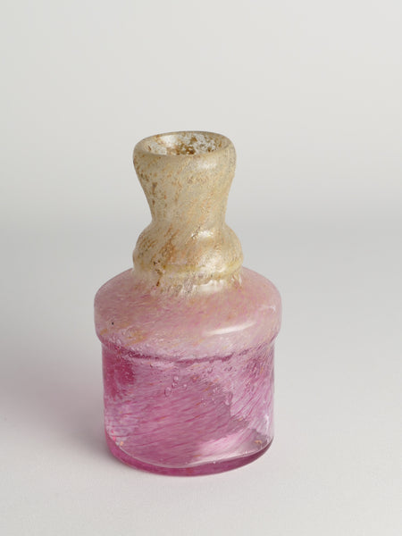 Unique Bubblegum Pink and Yellow Art Glass Vase by Milan Vobruba, Sweden 1980s