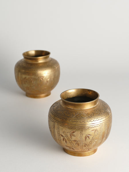 Chinese Brass Vases, Set of 2