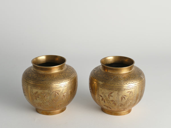 Chinese Brass Vases, Set of 2