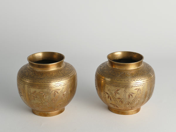 Chinese Brass Vases, Set of 2