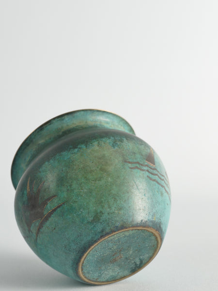 Unique Art Deco Ikora Bronze Vase by WMF, Germany. 1930s