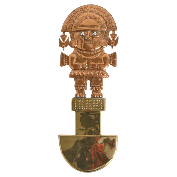 Peruvian Naylamp Brass & Copper Tumi Wall Hanging