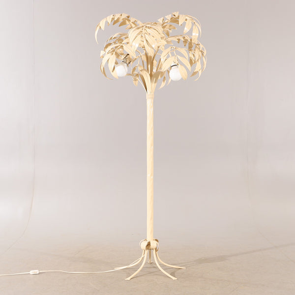 Hollywood Regency Cream White Palm Tree Floor Lamp Attributed to Hans Kögl