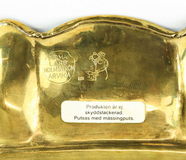 Swedish Grace Large Brass Tray by Firma Lars Holmström, Arvika 1950's